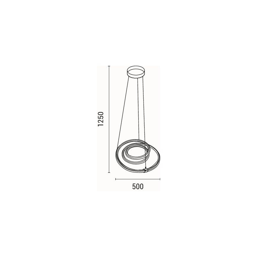 LED Żyrandol na lince LED/38W/230V 3000K 50x50 cm