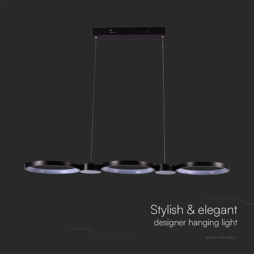 LED Żyrandol na lince LED/38W/230V 3000K czarny