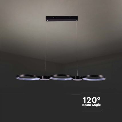 LED Żyrandol na lince LED/38W/230V 3000K czarny