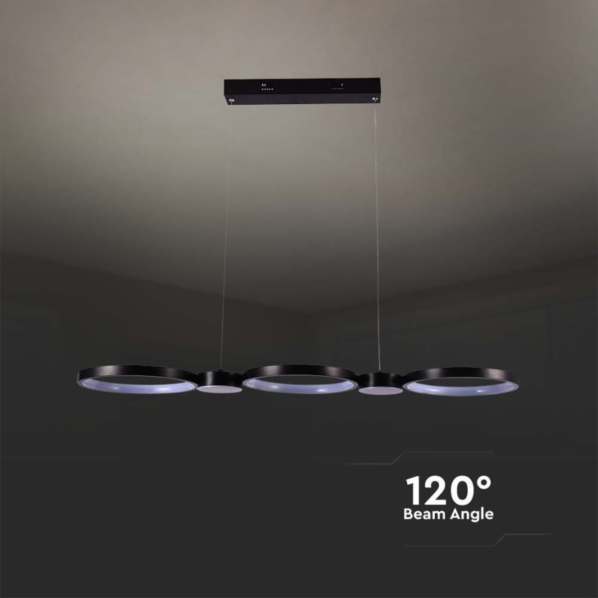 LED Żyrandol na lince LED/38W/230V 3000K czarny