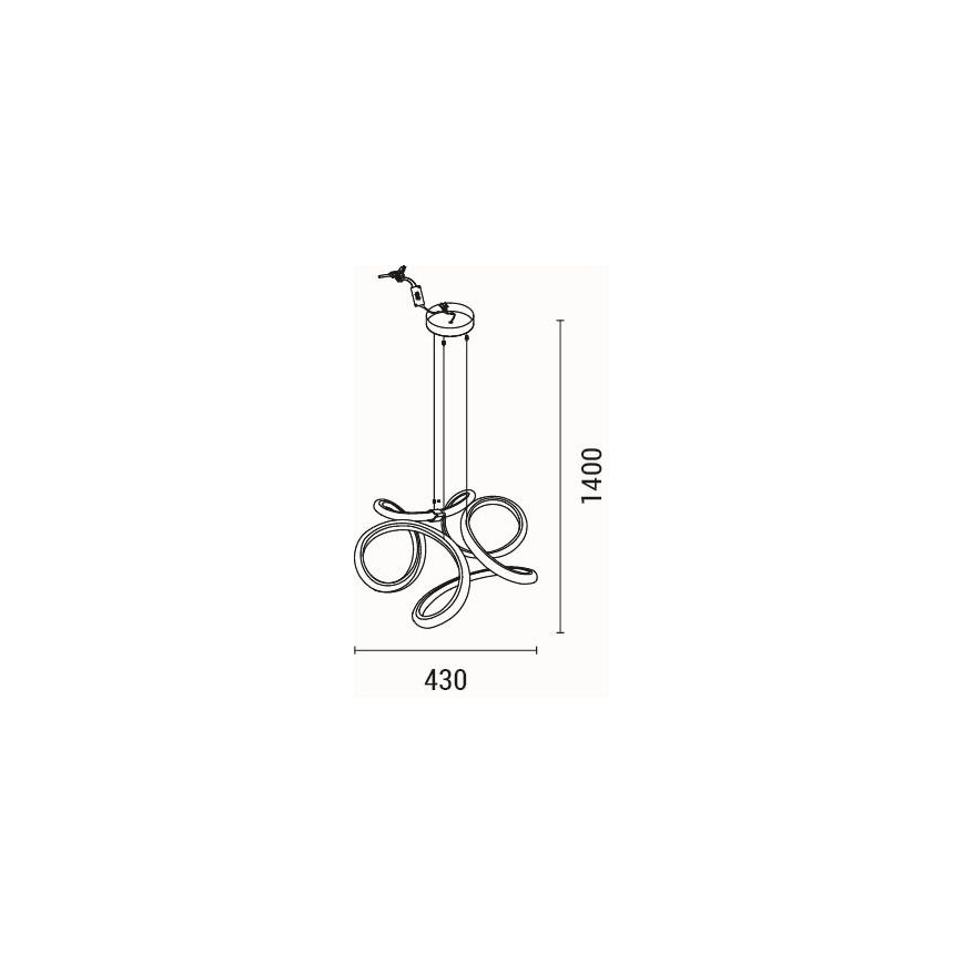 LED Żyrandol na lince LED/38W/230V 3000K