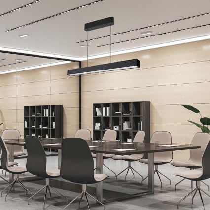 LED Żyrandol na lince LED/40W/230V 3000/4000/6400K czarny