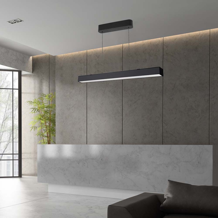 LED Żyrandol na lince LED/40W/230V 3000/4000/6400K czarny