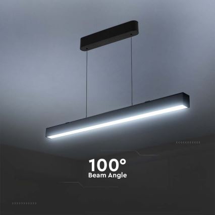 LED Żyrandol na lince LED/40W/230V 3000/4000/6400K czarny