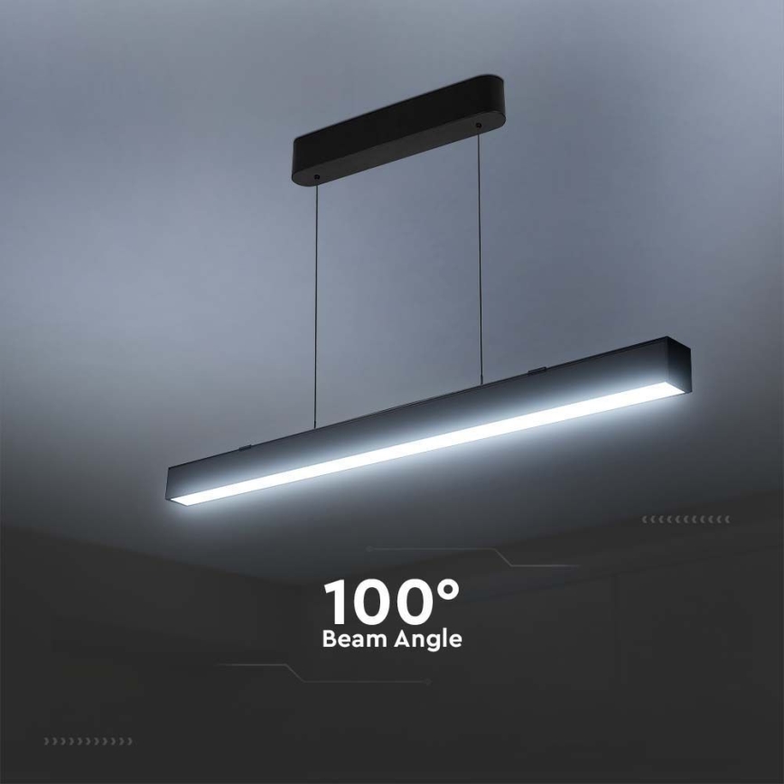 LED Żyrandol na lince LED/40W/230V 3000/4000/6400K czarny