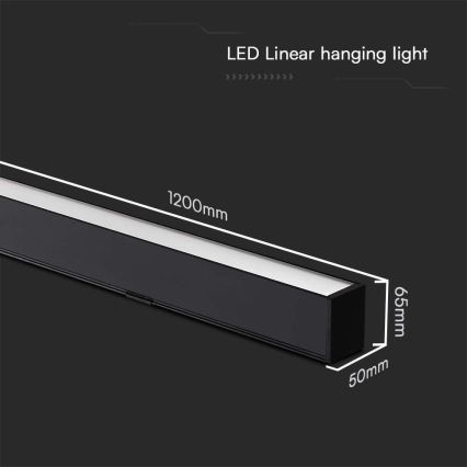 LED Żyrandol na lince LED/40W/230V 3000/4000/6400K czarny