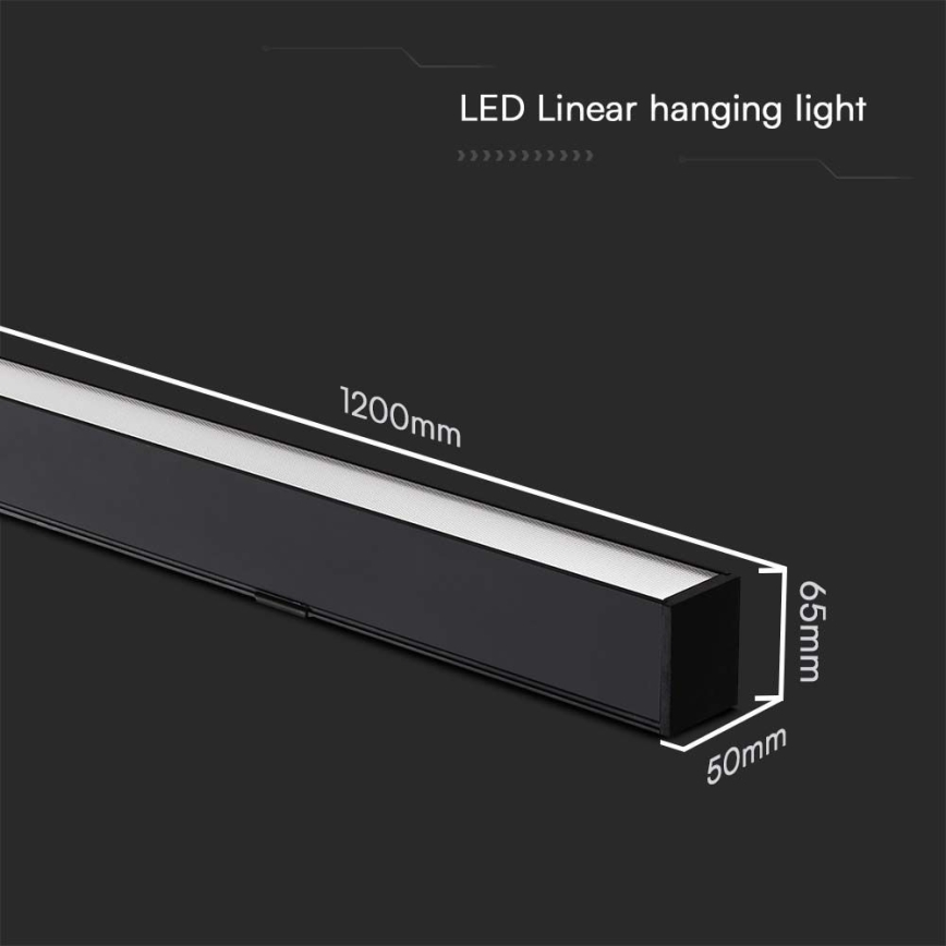 LED Żyrandol na lince LED/40W/230V 3000/4000/6400K czarny