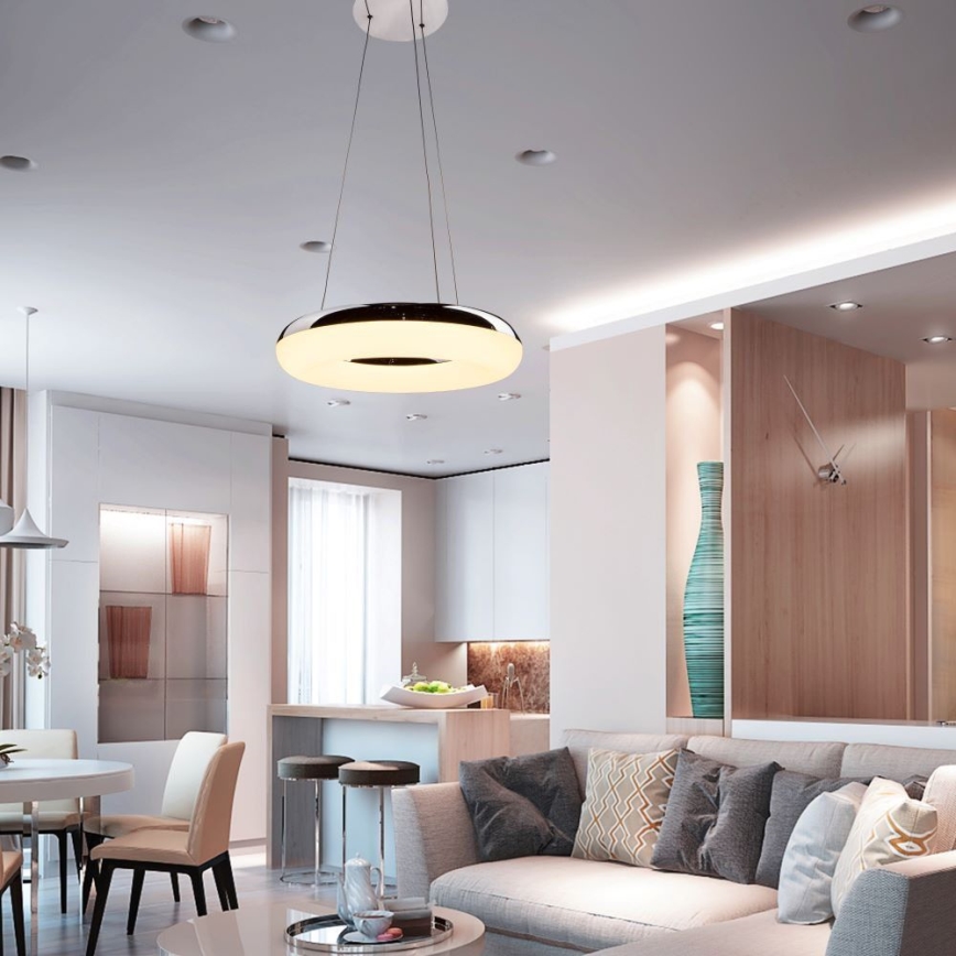 LED Żyrandol na lince LED/40W/230V 3000K śr. 40 cm chrom błyszczący