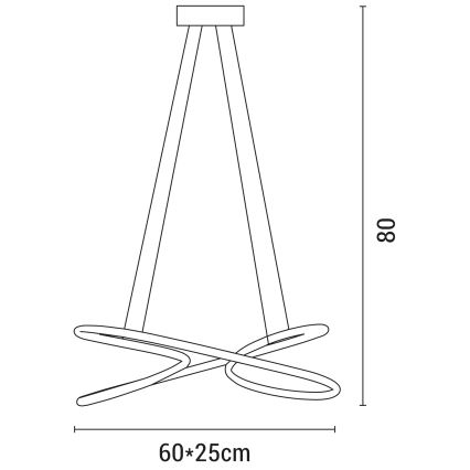 LED Żyrandol na lince LED/40W/230V 4000K chrom