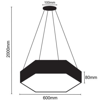 LED Żyrandol na lince LED/40W/230V 4000K śr. 60 cm