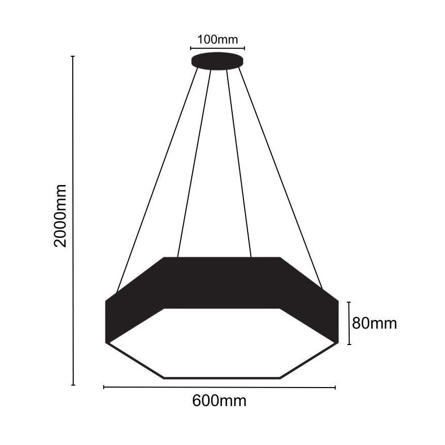 LED Żyrandol na lince LED/40W/230V 4000K śr. 60 cm