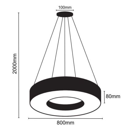 LED Żyrandol na lince LED/40W/230V 4000K śr. 80 cm