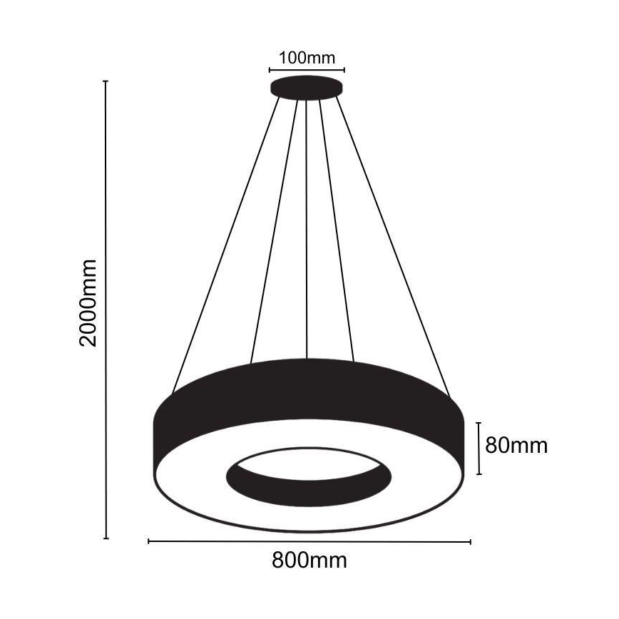 LED Żyrandol na lince LED/40W/230V 4000K śr. 80 cm