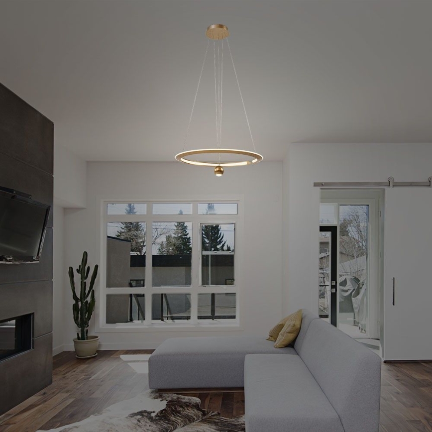 LED Żyrandol na lince LED/45W/230V 4000K śr. 62 cm złoty