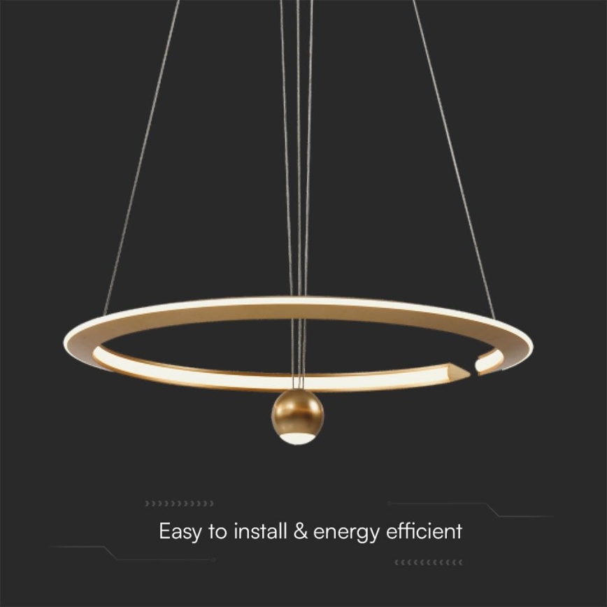 LED Żyrandol na lince LED/45W/230V 4000K śr. 62 cm złoty