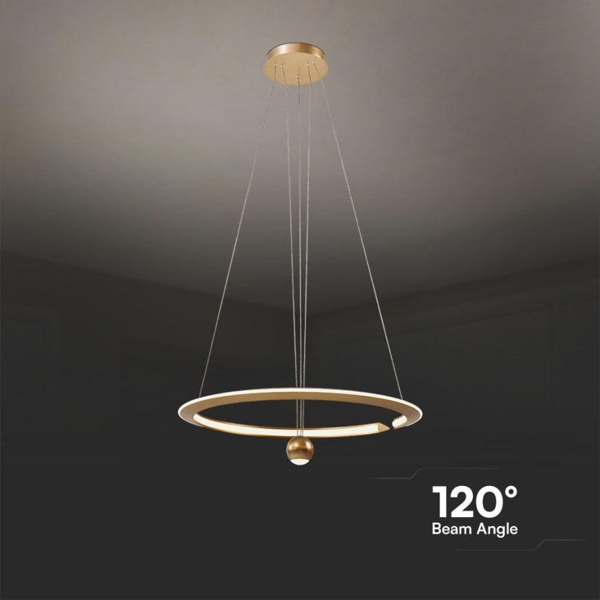 LED Żyrandol na lince LED/45W/230V 4000K śr. 62 cm złoty