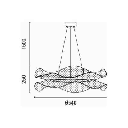 LED Żyrandol na lince LED/48W/230V 3000K