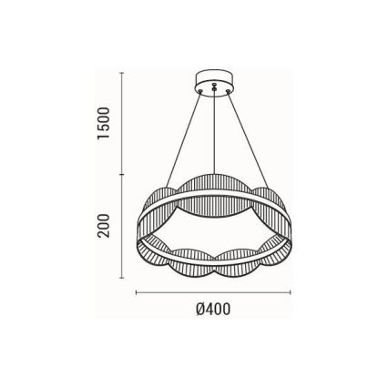 LED Żyrandol na lince LED/48W/230V 3000K