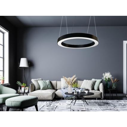 LED Żyrandol na lince LED/50W/230V 4000K śr. 100 cm czarny