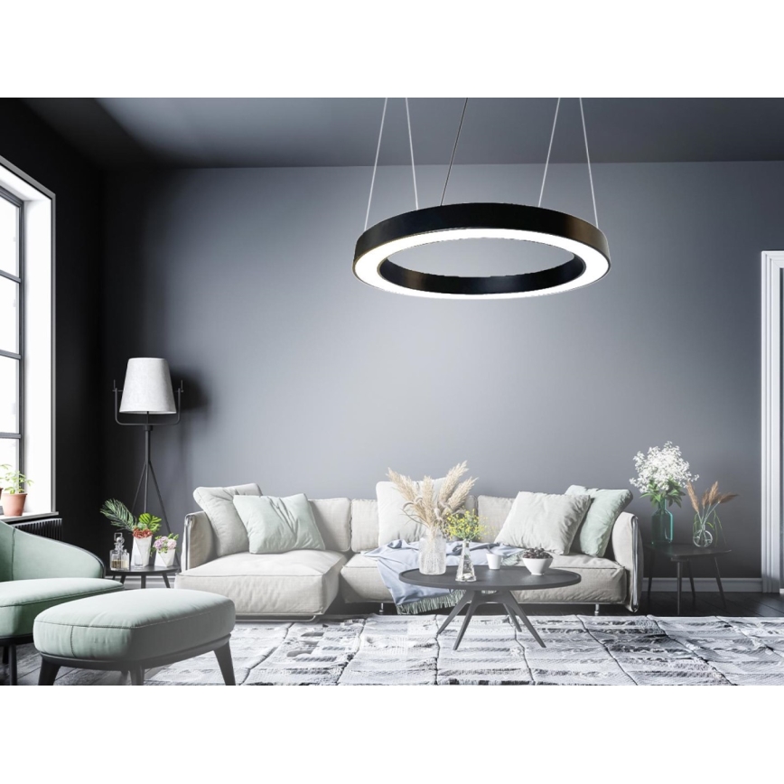 LED Żyrandol na lince LED/50W/230V 4000K śr. 100 cm czarny