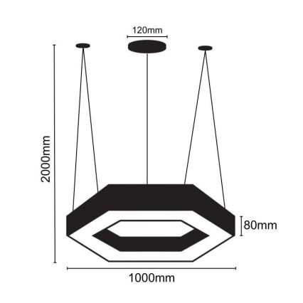 LED Żyrandol na lince LED/50W/230V 4000K śr. 100 cm