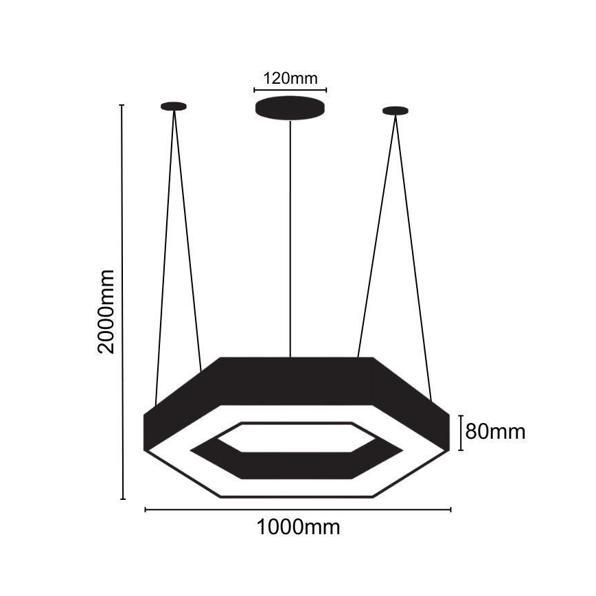 LED Żyrandol na lince LED/50W/230V 4000K śr. 100 cm