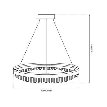 LED Żyrandol na lince LED/52W/230V śr. 60 cm złoty