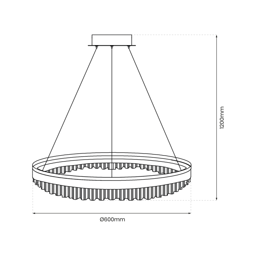 LED Żyrandol na lince LED/52W/230V śr. 60 cm złoty