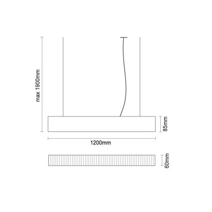 LED Żyrandol na lince LED/55W/230V 3000/4000/6500K 120 cm czarny