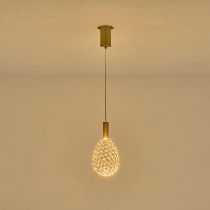 LED Żyrandol na lince LED/6,3W/230V 3000K złoty śr. 14 cm