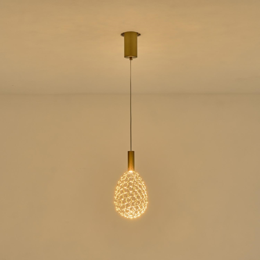 LED Żyrandol na lince LED/6,3W/230V 3000K złoty śr. 14 cm