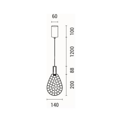 LED Żyrandol na lince LED/6,3W/230V 3000K złoty śr. 14 cm