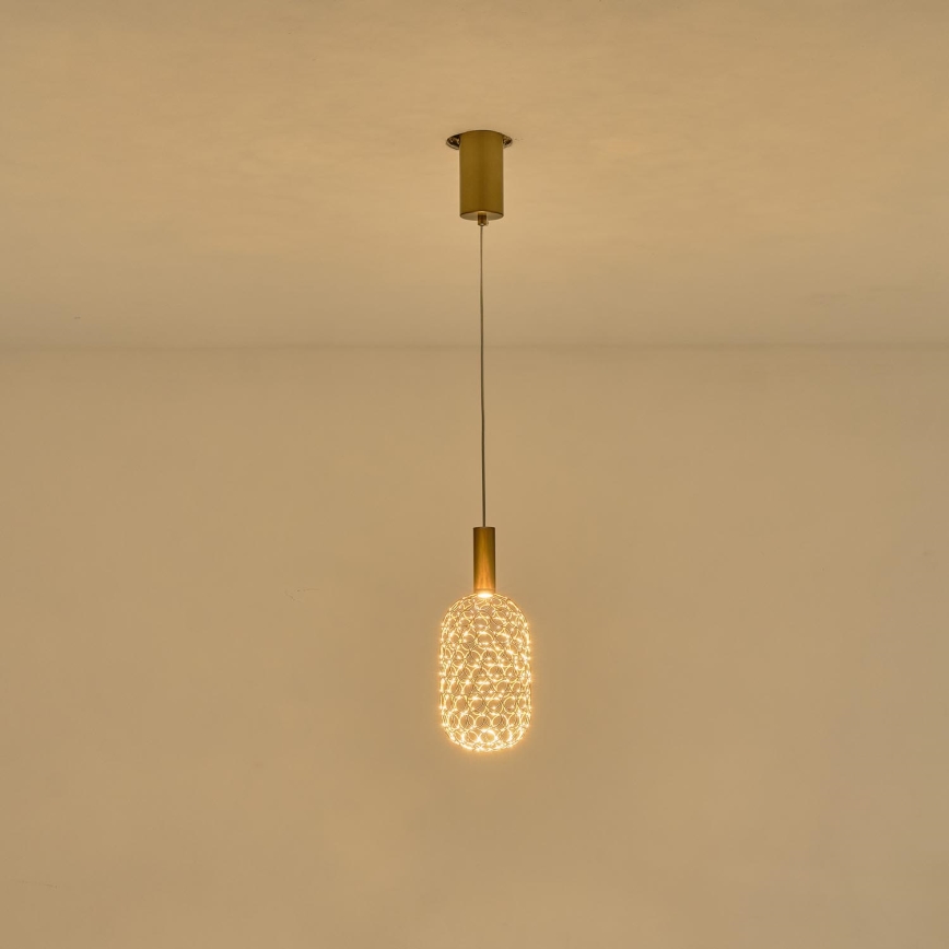 LED Żyrandol na lince LED/6,3W/230V 3000K złoty śr. 20 cm