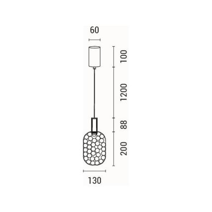 LED Żyrandol na lince LED/6,3W/230V 3000K złoty śr. 20 cm