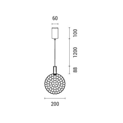 LED Żyrandol na lince LED/6,3W/230V 3000K złoty śr. 20 cm