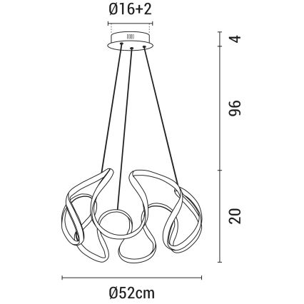 LED Żyrandol na lince LED/60W/230V 3000K biały