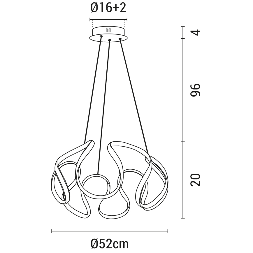 LED Żyrandol na lince LED/60W/230V 3000K czarny