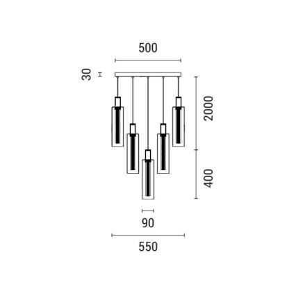 LED Żyrandol na lince LED/60W/230V 3000K