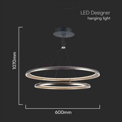 LED Żyrandol na lince LED/65W/230V 3000K