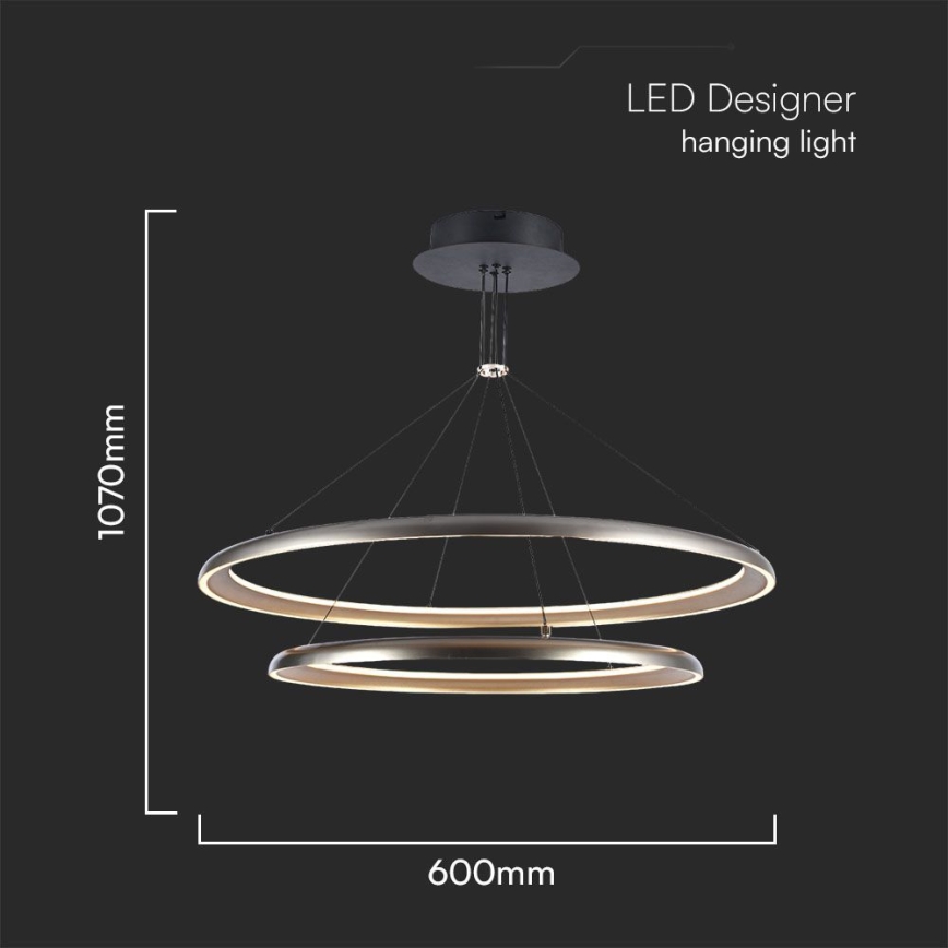 LED Żyrandol na lince LED/65W/230V 3000K