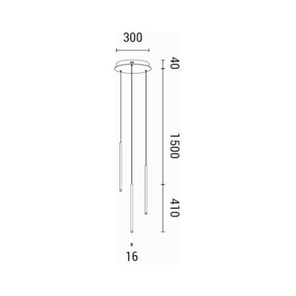 LED Żyrandol na lince LED/6W/230V 3000K śr. 30 cm