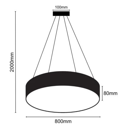 LED Żyrandol na lince LED/70W/230V 4000K śr. 80 cm