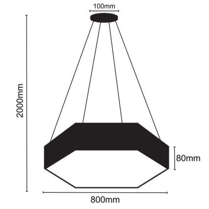 LED Żyrandol na lince LED/70W/230V 4000K śr. 80 cm