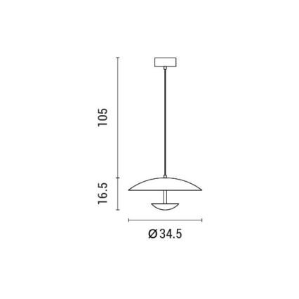 LED Żyrandol na lince LED/7W/230V 3000K śr. 34,5 cm