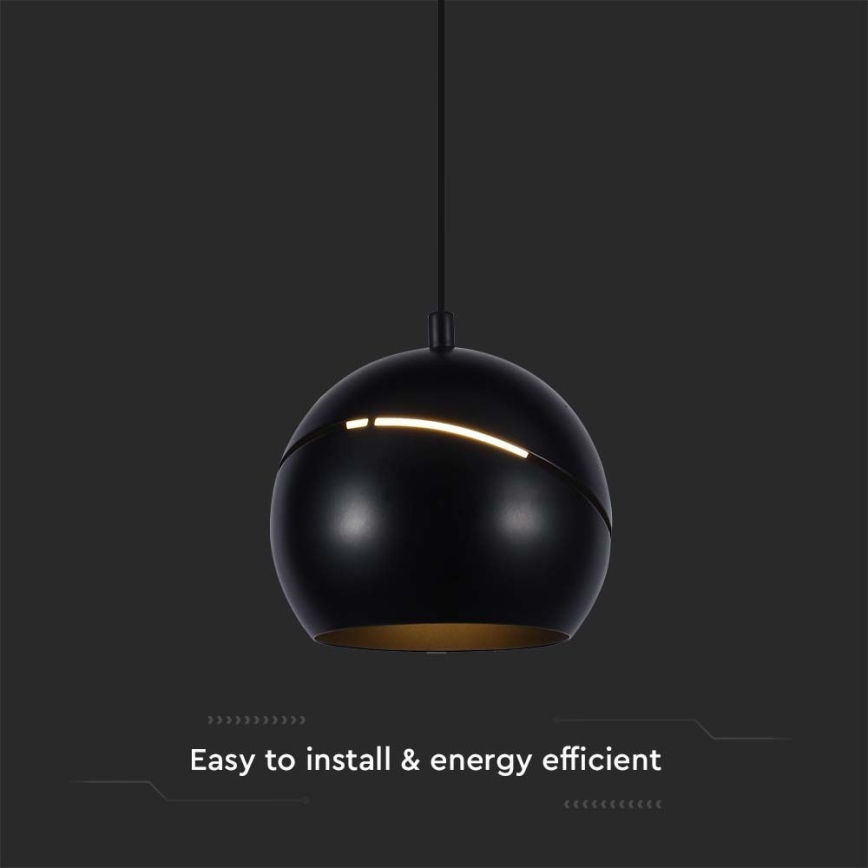 LED Żyrandol na lince LED/8,5W/230V 3000K czarny