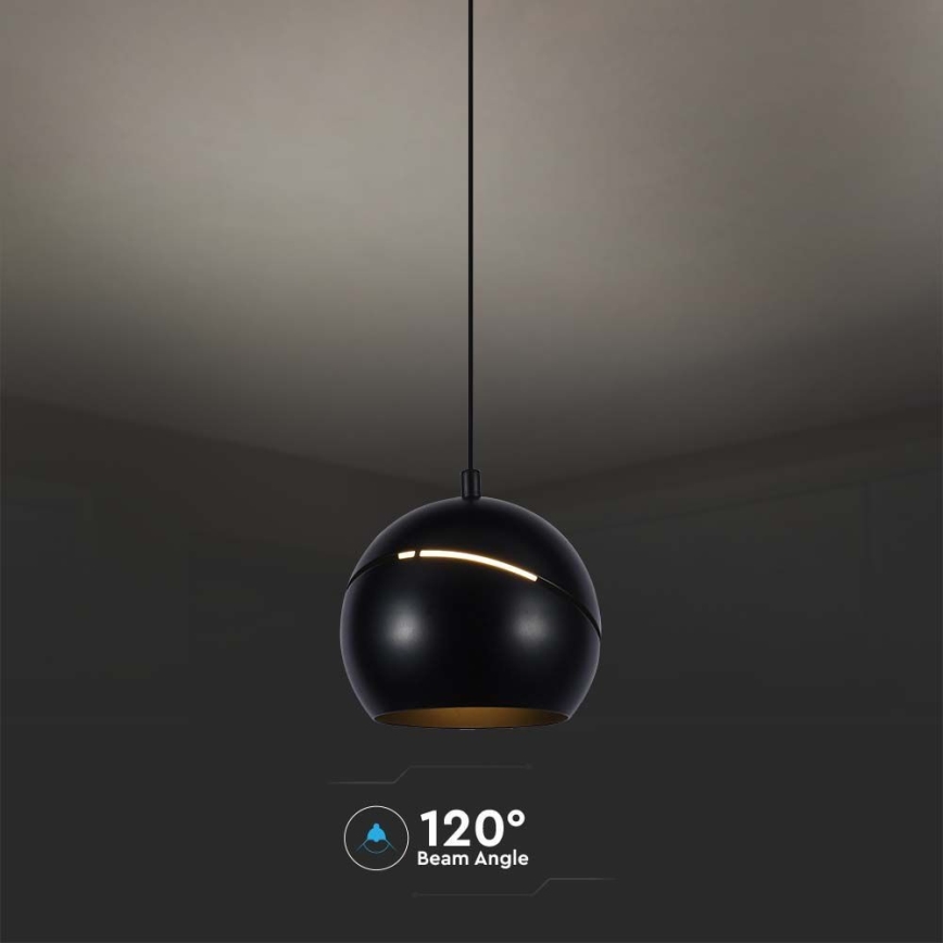 LED Żyrandol na lince LED/8,5W/230V 3000K czarny