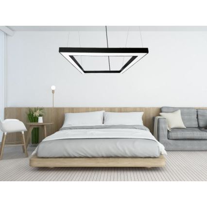 LED Żyrandol na lince LED/80W/230V 4000K 120x120 cm czarny