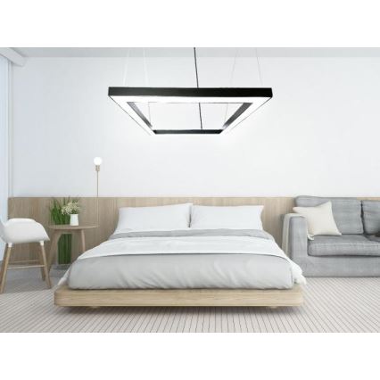 LED Żyrandol na lince LED/80W/230V 4000K 120x120 cm czarny