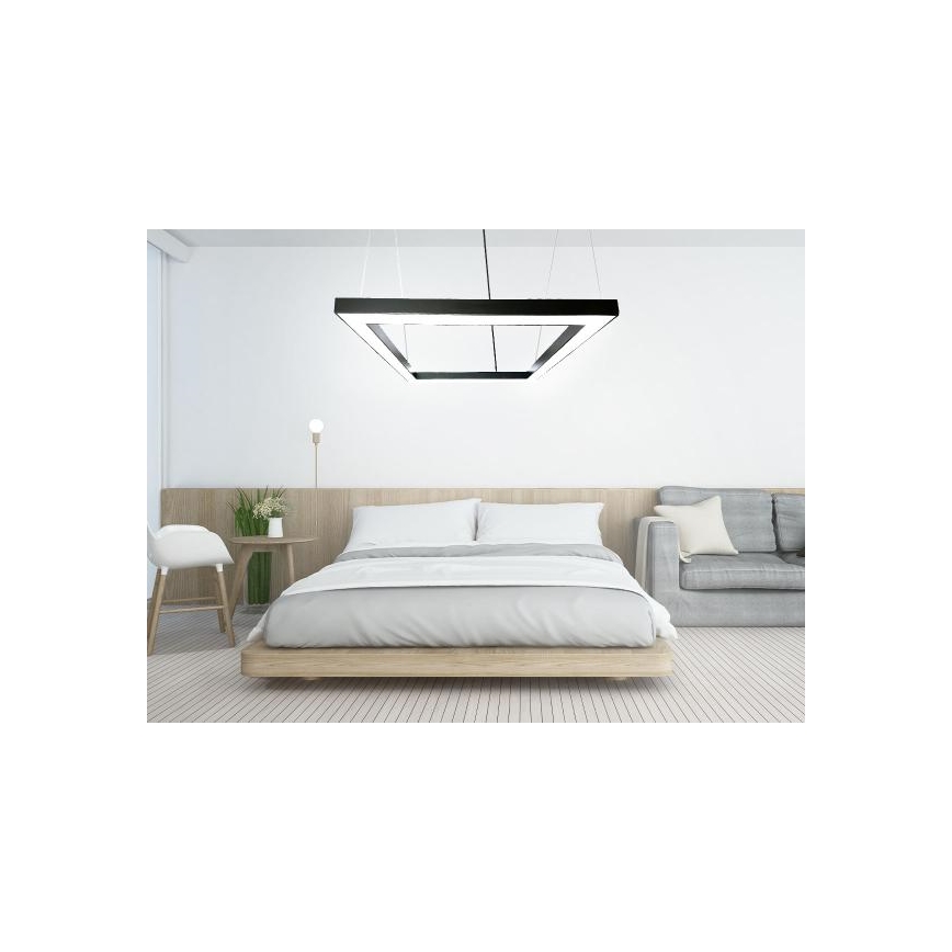 LED Żyrandol na lince LED/80W/230V 4000K 120x120 cm czarny