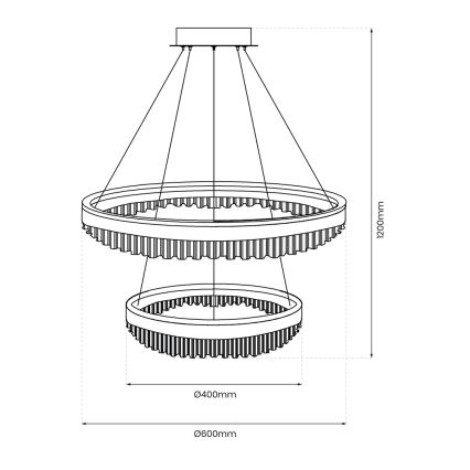 LED Żyrandol na lince LED/85W/230V śr. 60 cm złoty